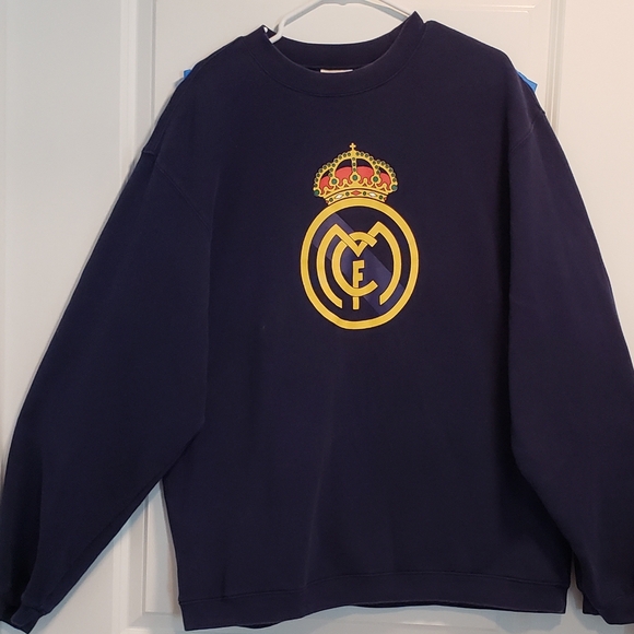 Vintage Sweatshirt Real Madrid XL Soccer Adidas Early 2000s Y2K - Picture 6 of 6